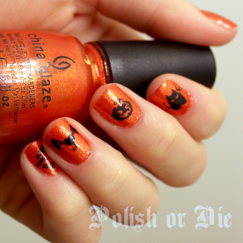 halloween stamping nails